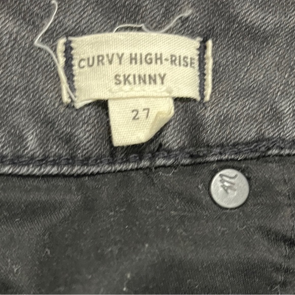 Madewell Jeans Size 27 Ash Black Curvy High Rise Skinny Distressed Denim Bottoms - Picture 9 of 13